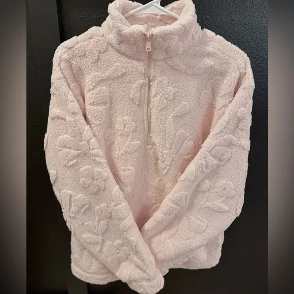 Gilly Hicks Pink Textured Quarter Zip - Picture 1 of 3